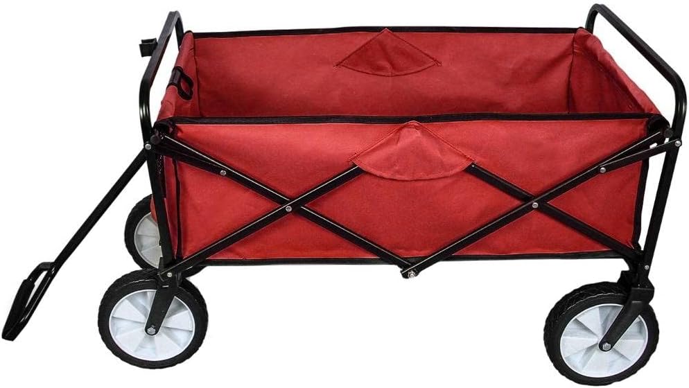 Chariot Pliable de Jardin 70 kg – Rouge