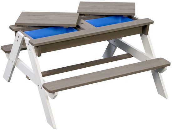 Table de pique-nique en bois avec parasol - Waterfun