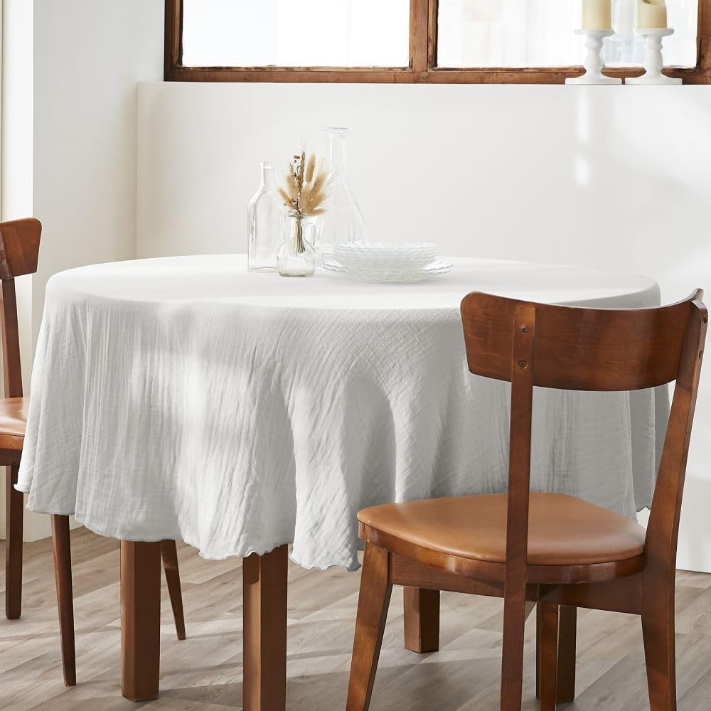 Nappe ronde - 180x180 cm - Gaze de Coton - Nuage