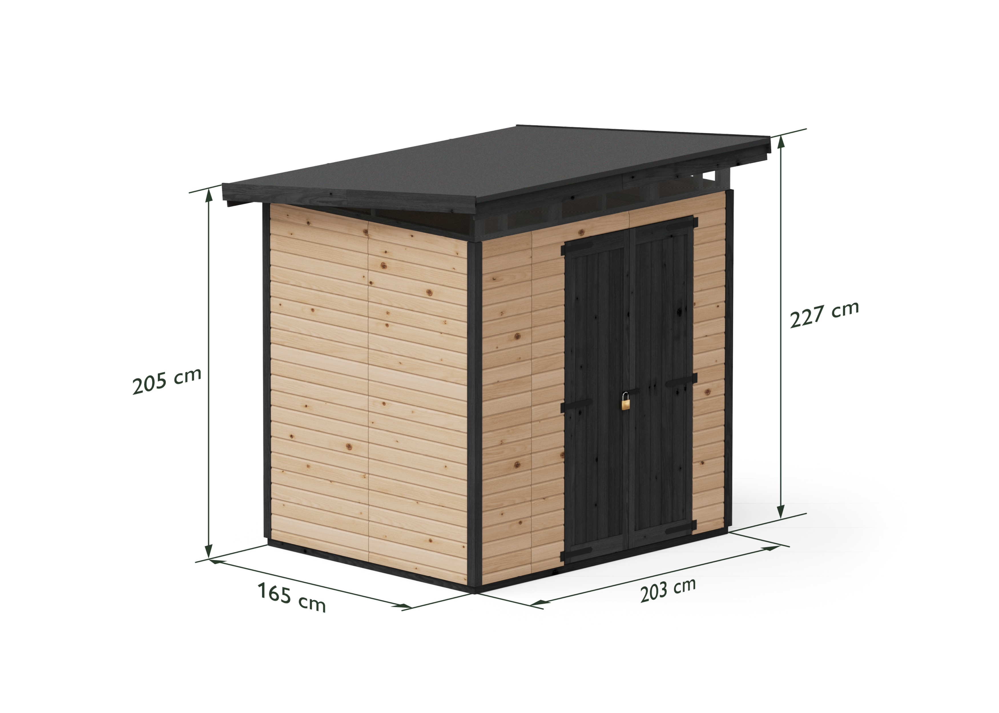 Abri de jardin en bois 203x163 cm Marron
