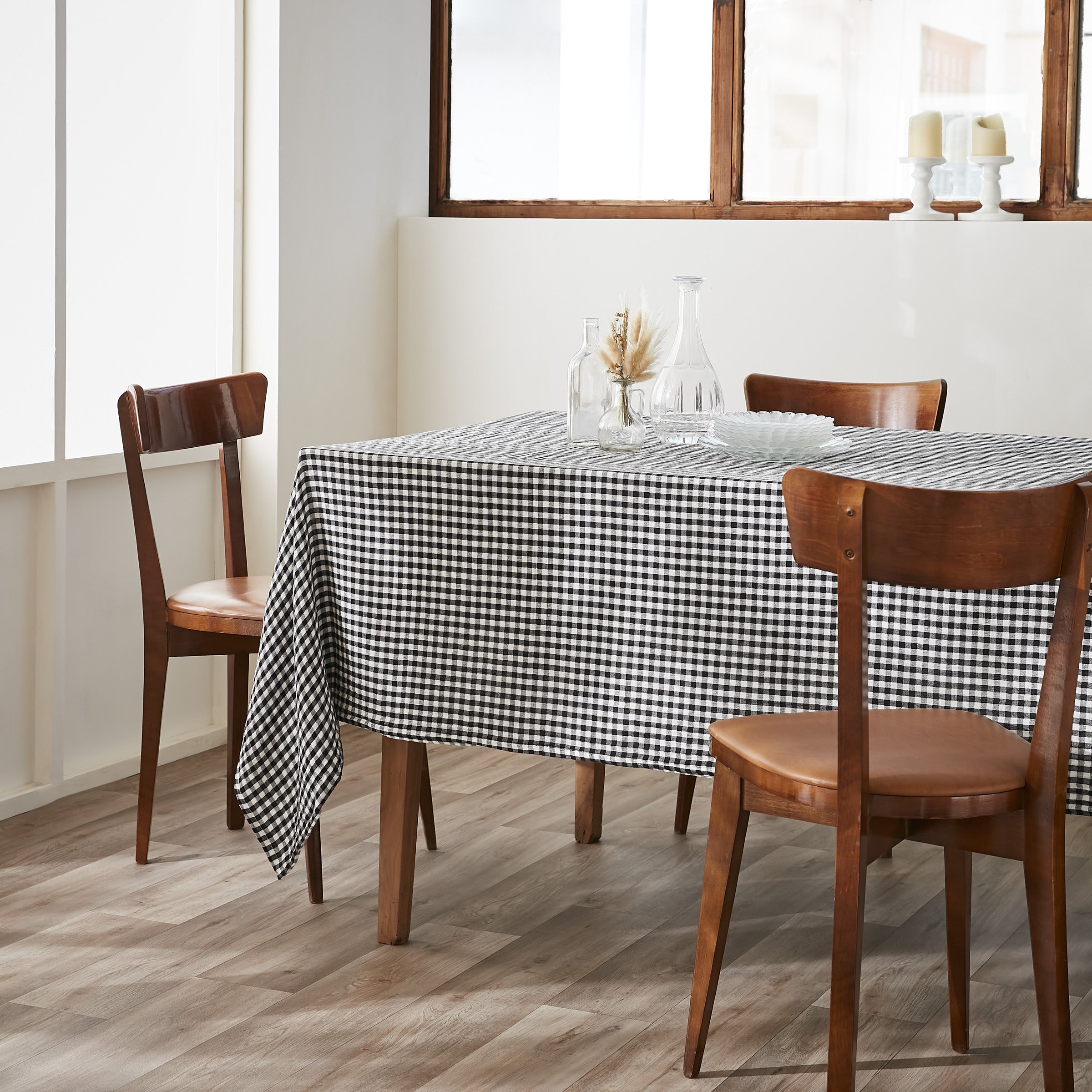 Nappe rectangle 150 x 250 cm Gaze de coton tissée teinte VICKIE Truffe
