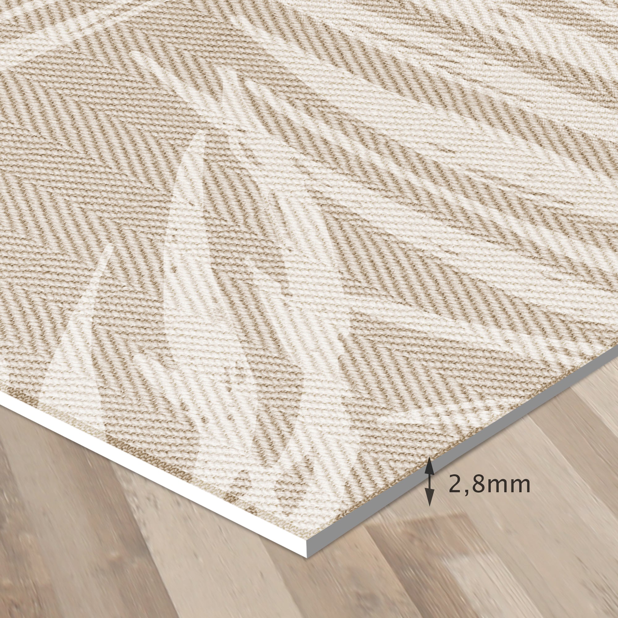 Tapis adhésif en vinyle pour intérieur / extérieur – Feuilles beiges