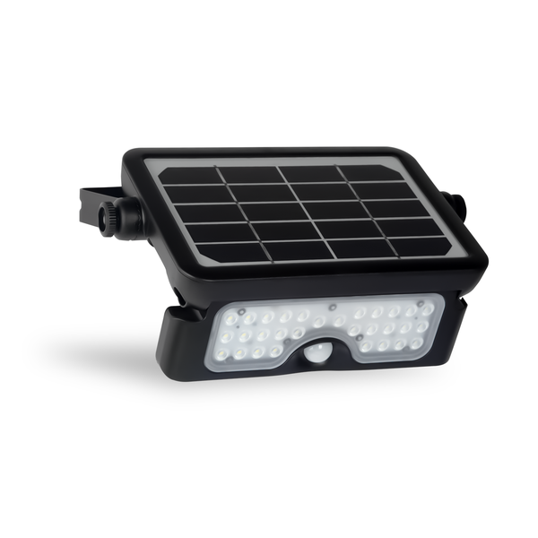 FlinQ Solar LED Floodlight 5W - Projecteur à énergie solaire - Lampe d'extérieur - IP65 - Lumière vive avec détecteur de mouvement