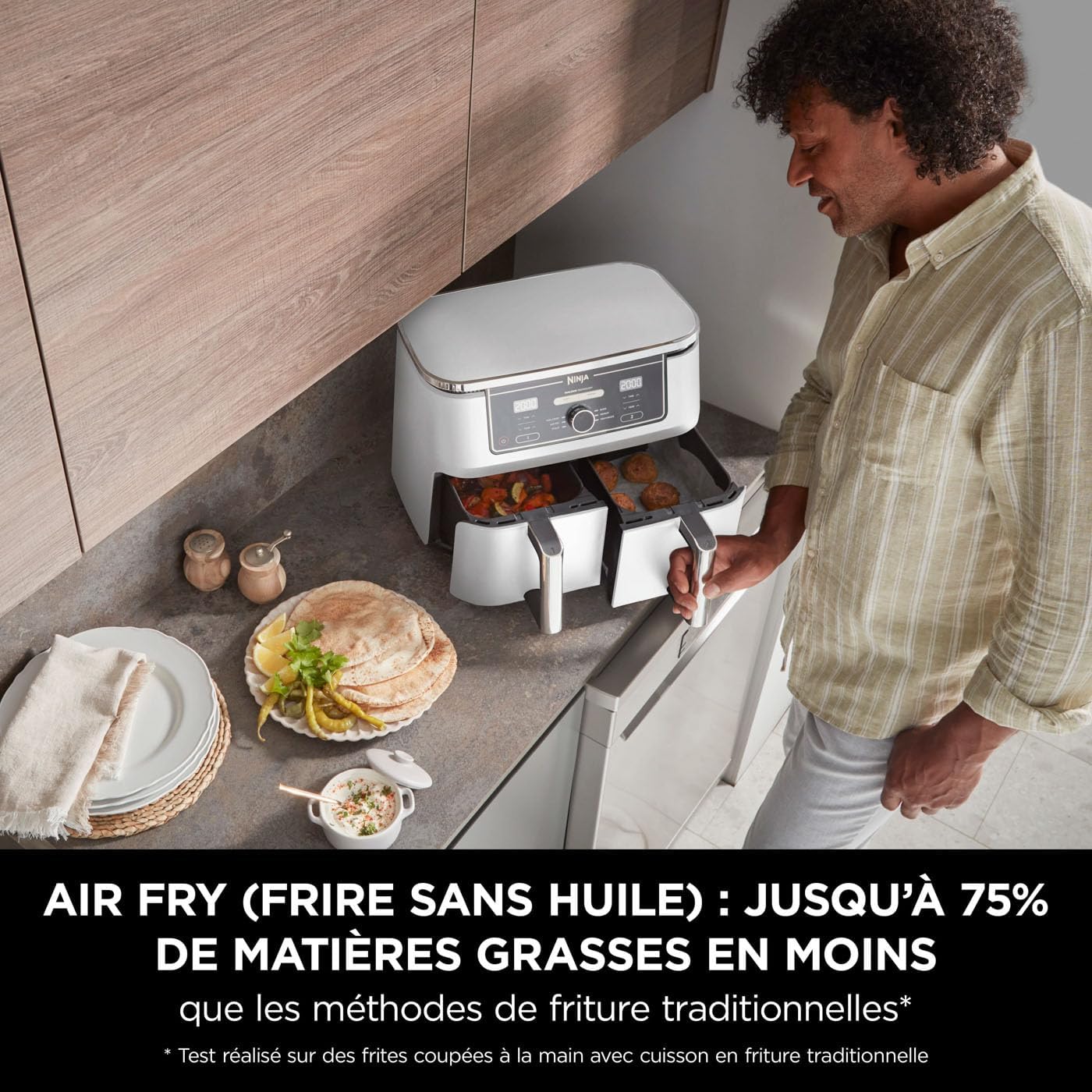 Airfryer Ninja Foodi MAX double compartiment 6-en-1, Blanche 9,5L