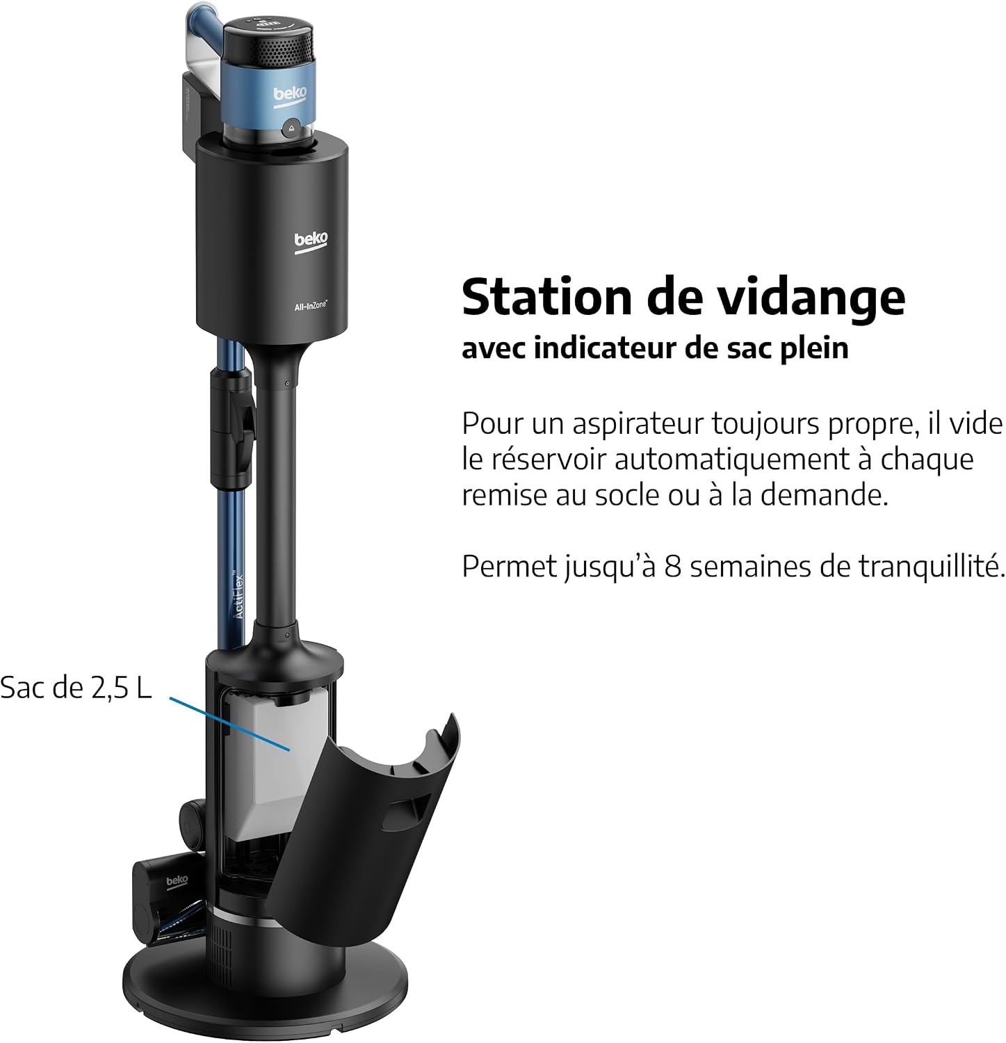 Aspirateur balai sans fil flexible 25.2v