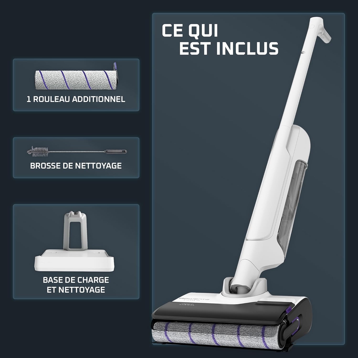 Aspirateur laveur ROWENTA X Clean 10 GZ7035WO + 2 Litres de solution nettoyante