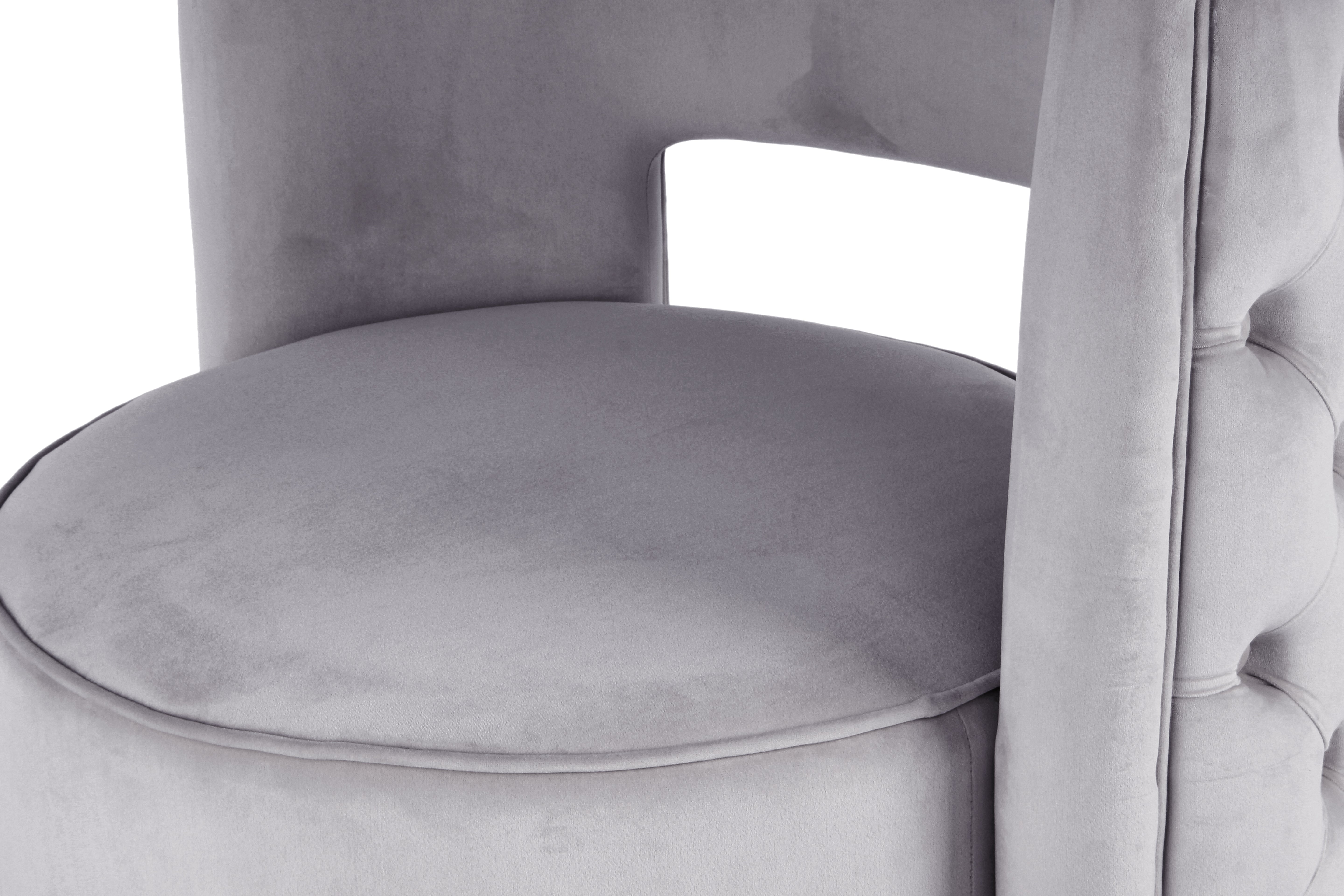 Fauteuil gris / doré - Beverly