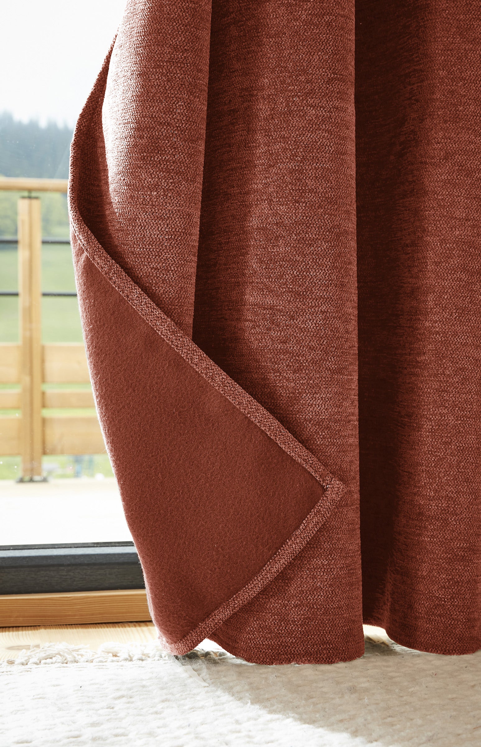 Rideau 140 x 240 cm Occultant + polaire BJORN Terracotta