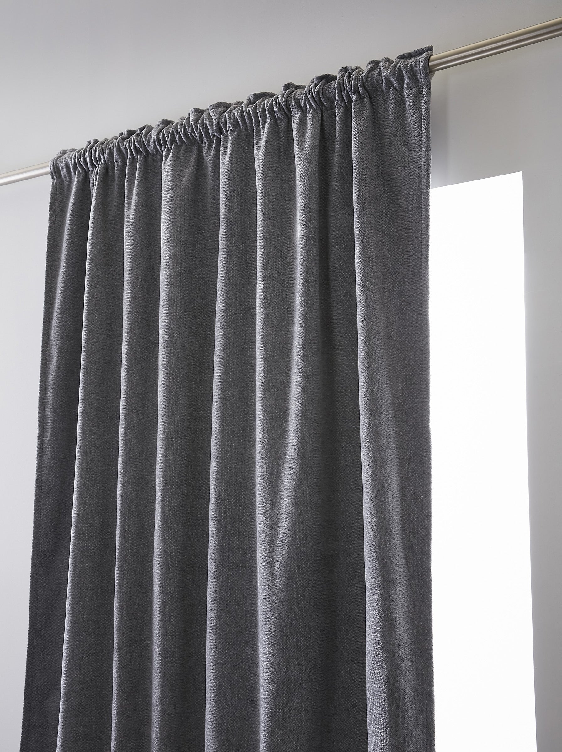 Rideau galon fronceur 140 x 260 cm Occultant + polaire BJORN Titane