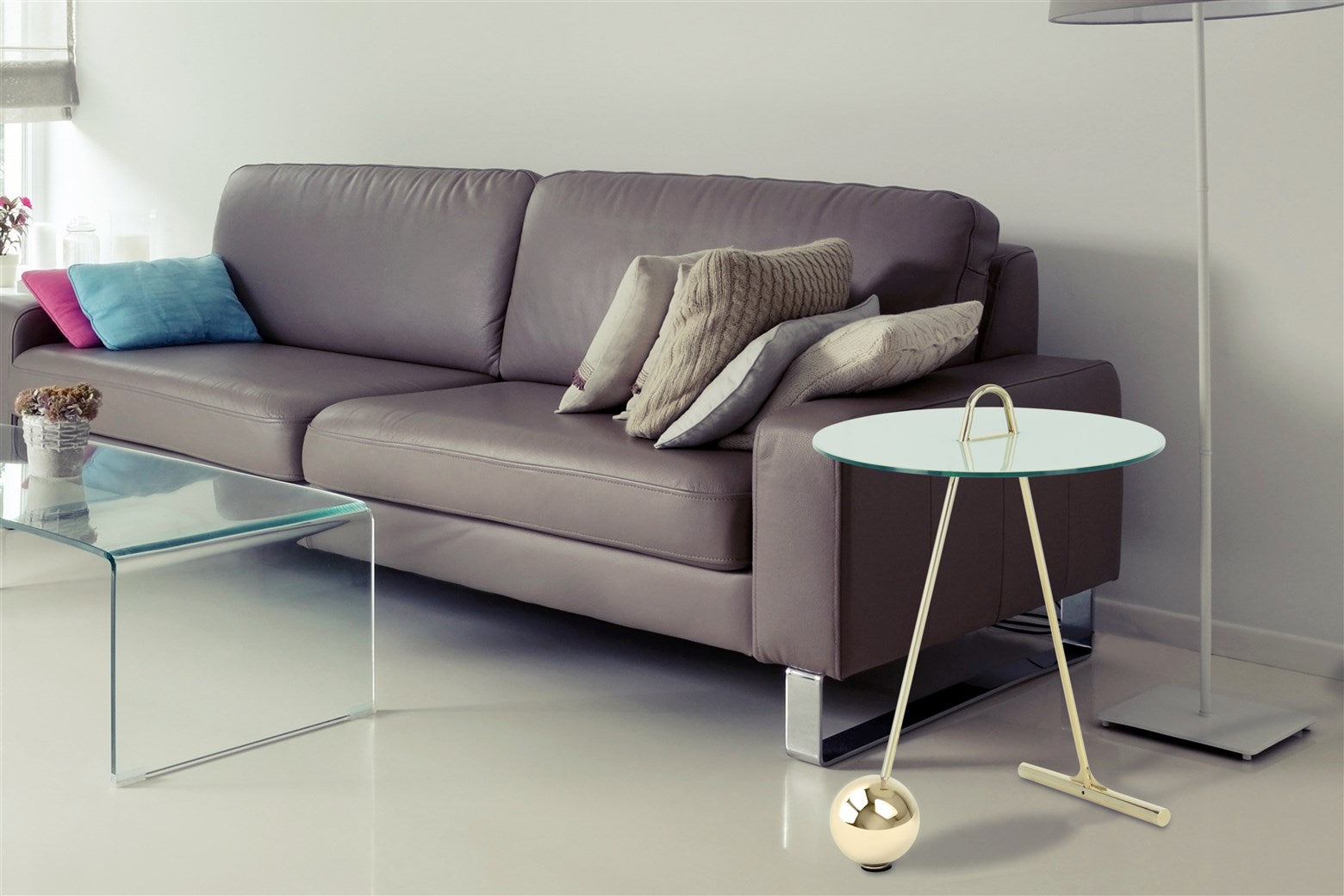 Table d'appoint or blanc - Pendulum