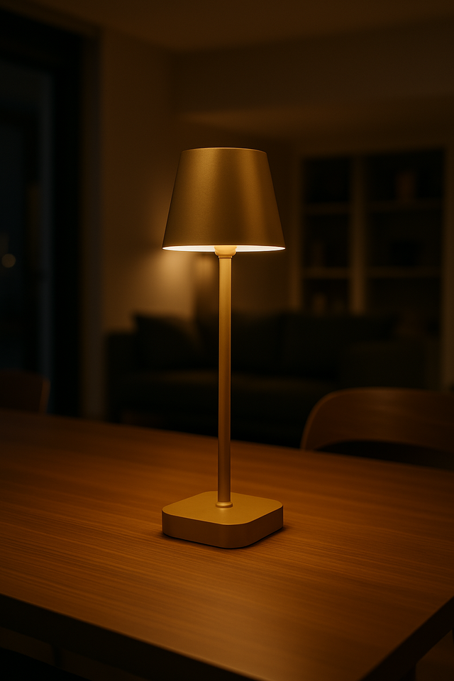 FlinQ - Lampe de table - Rechargeable - Intensité variable avec mode mémoire - 3 niveaux d'éclairage - 38 cm - Or