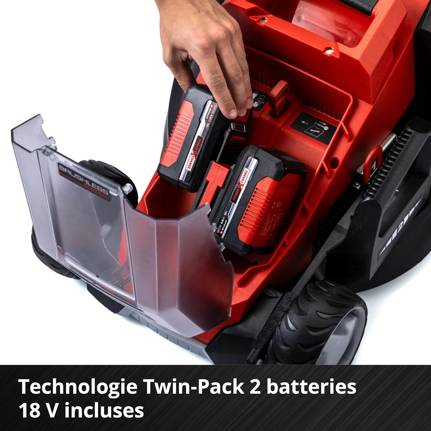 Einhell Tondeuse à Gazon sans Fil avec 2 Batteries 4 Ah + 2 chargeurs