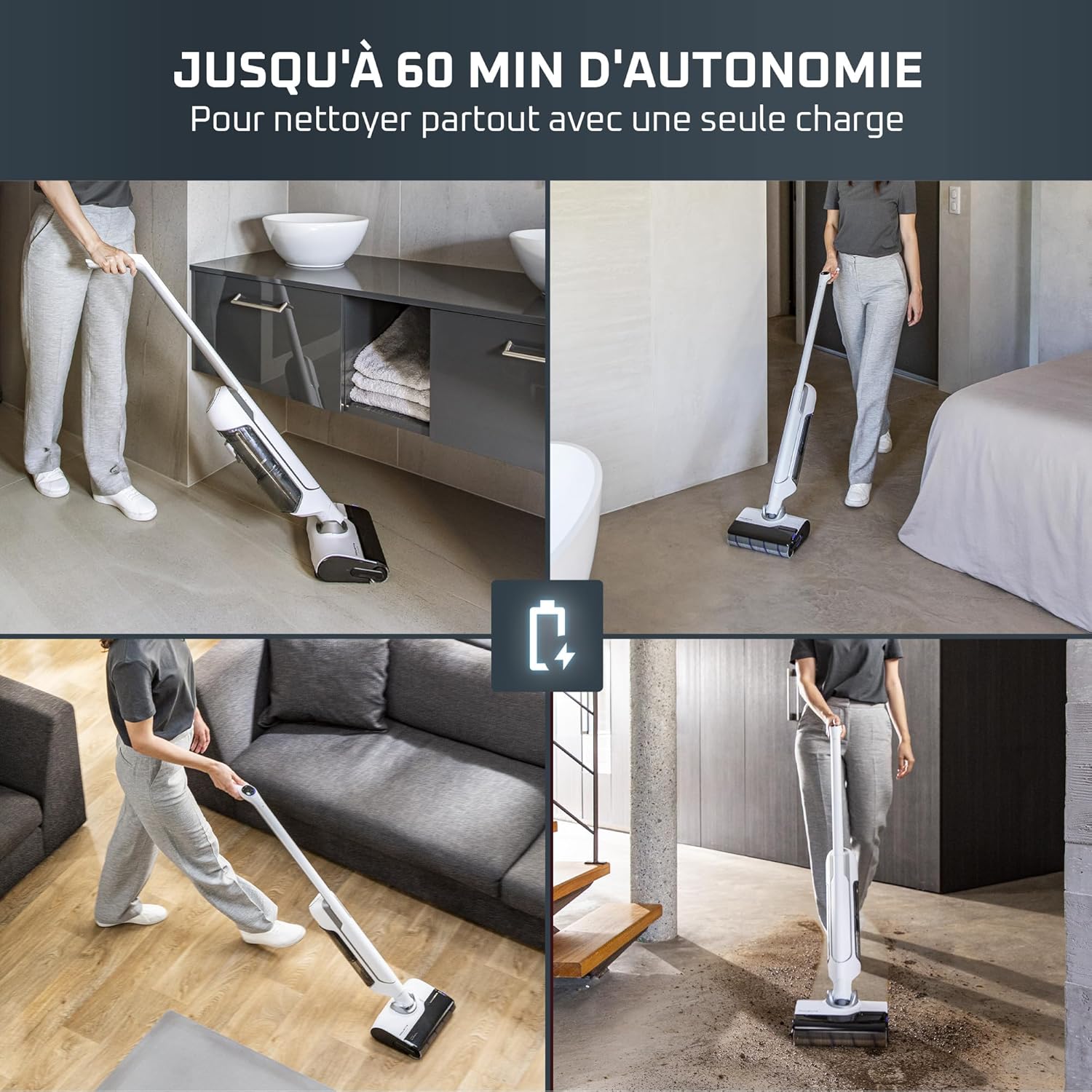 Aspirateur laveur ROWENTA X Clean 10 GZ7035WO + 2 Litres de solution nettoyante