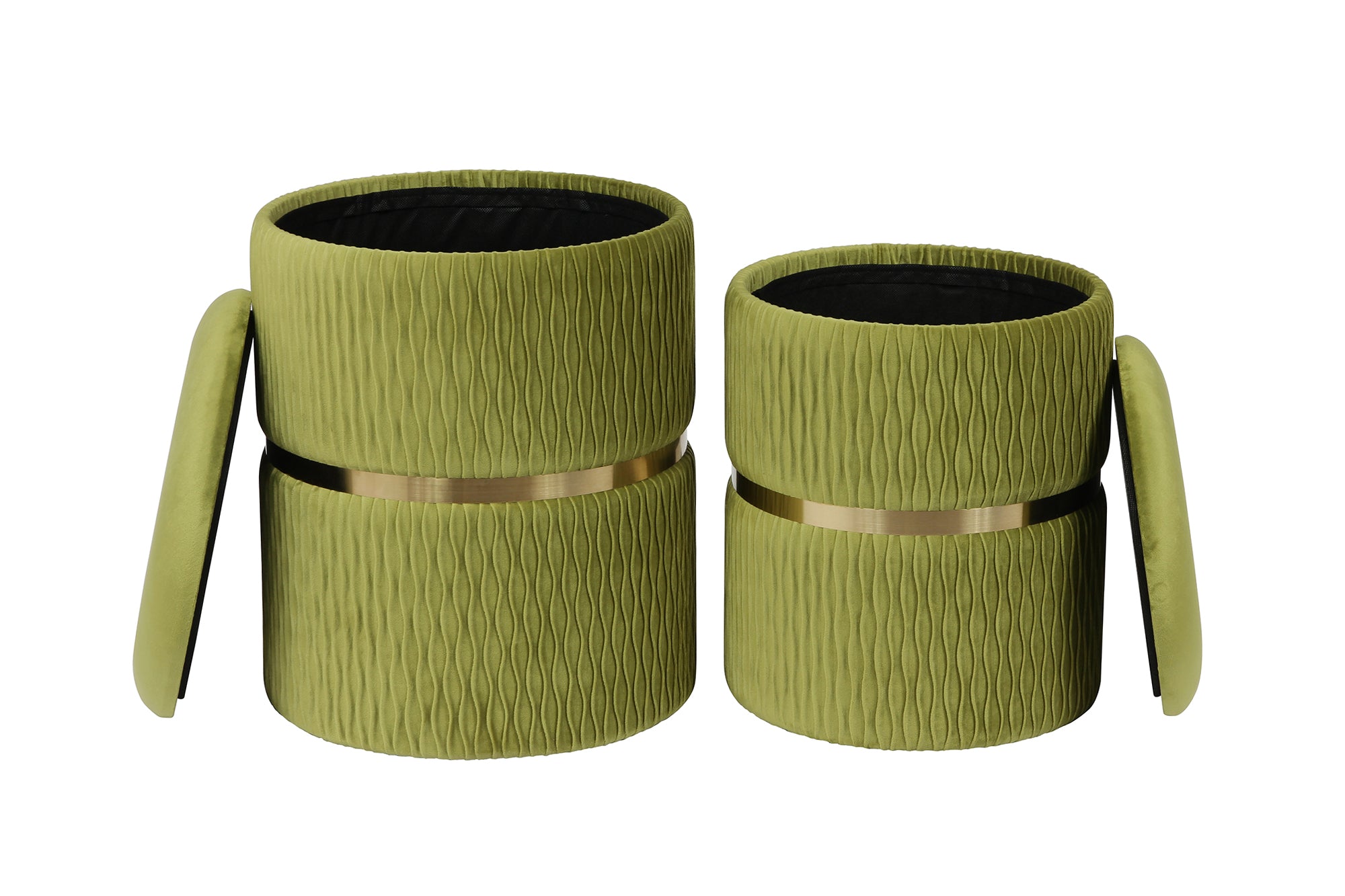 Lot de 2 tabourets vert pistache - Zora