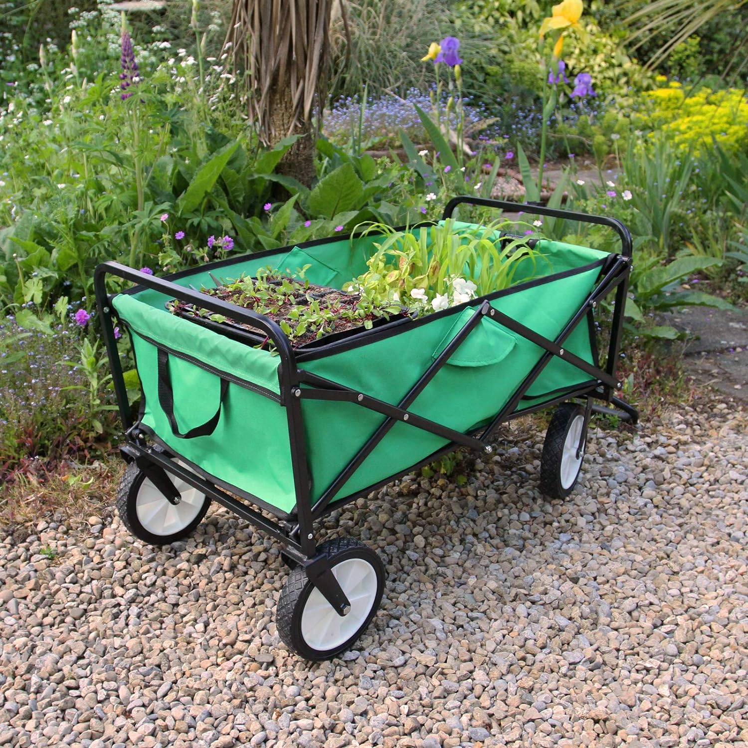 Chariot Pliable de Jardin 70 kg – Vert