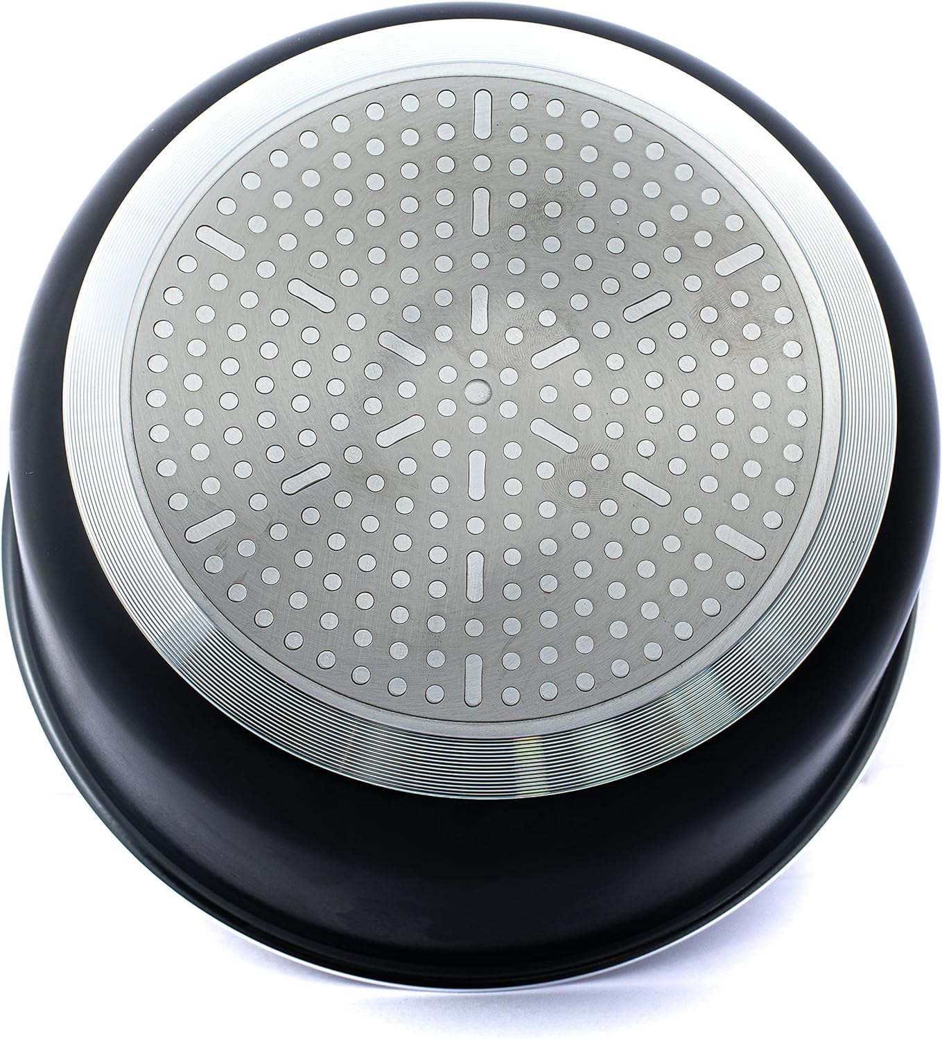 Batterie de cuisine revêtement pierre avec manche amovible 7 pièces noir