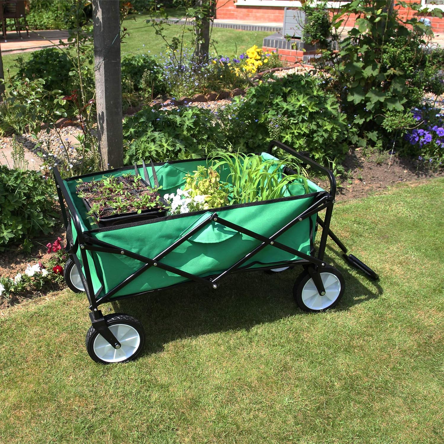 Chariot Pliable de Jardin 70 kg – Vert