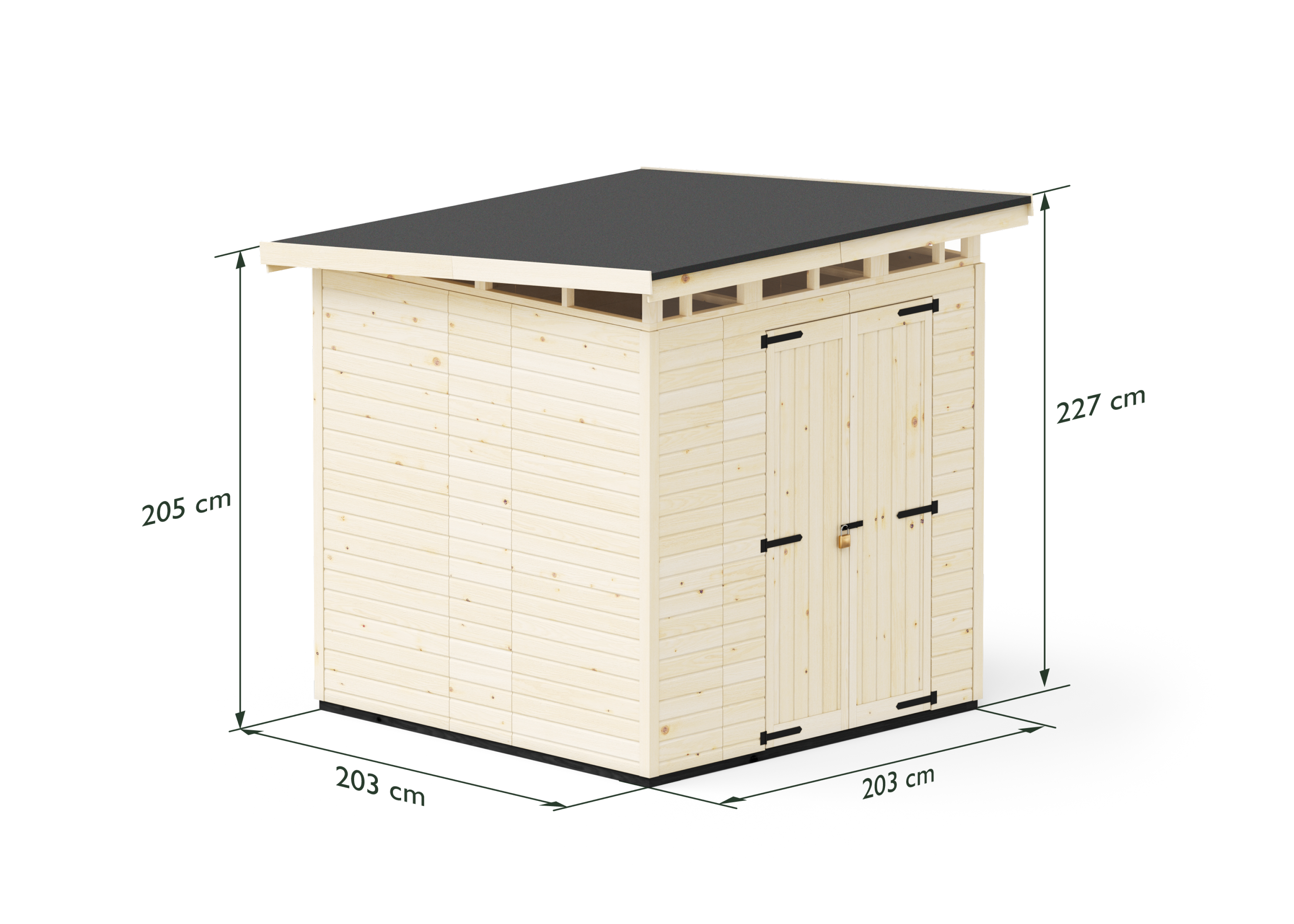 Abri de jardin en bois 203x203 cm Naturel
