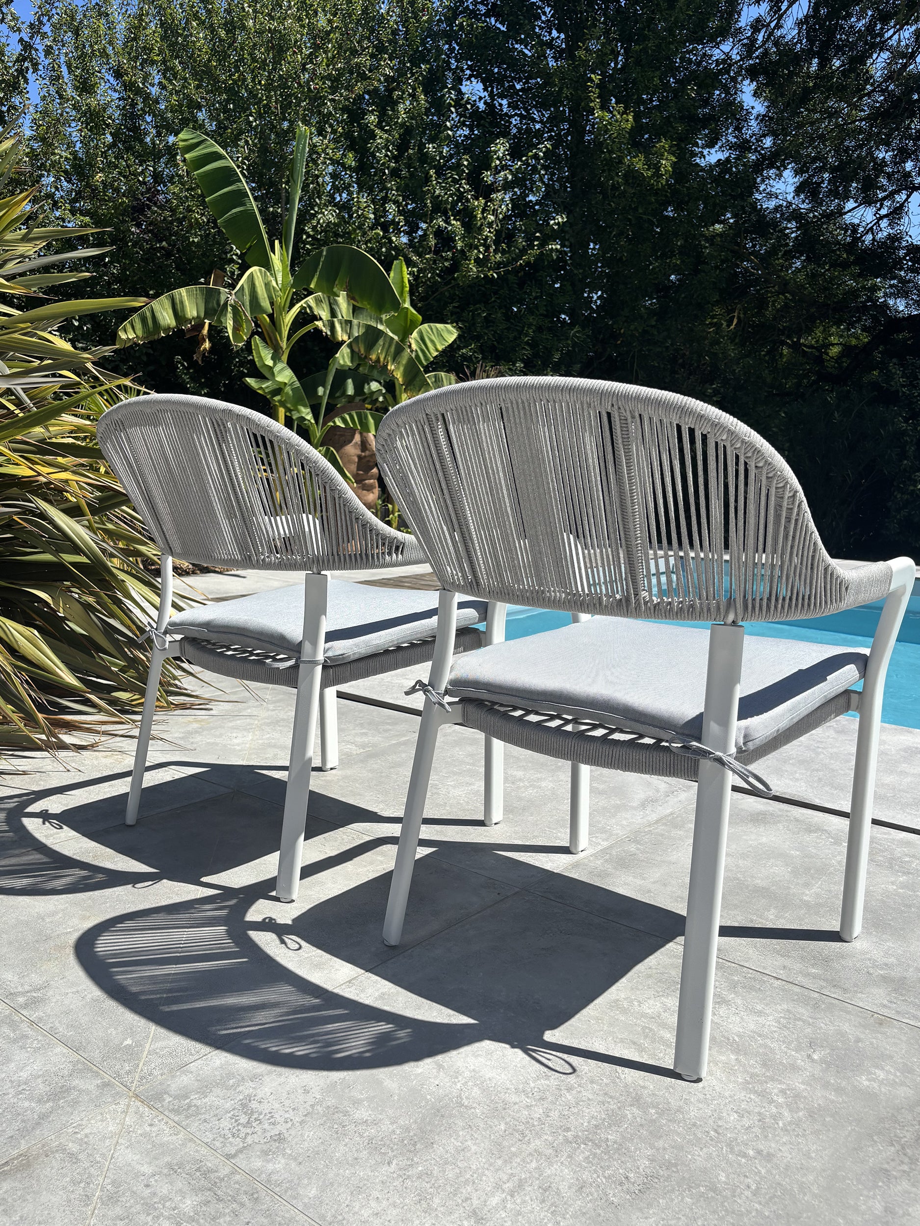 Lot de 2 fauteuils de jardin ABELLA - BLANC