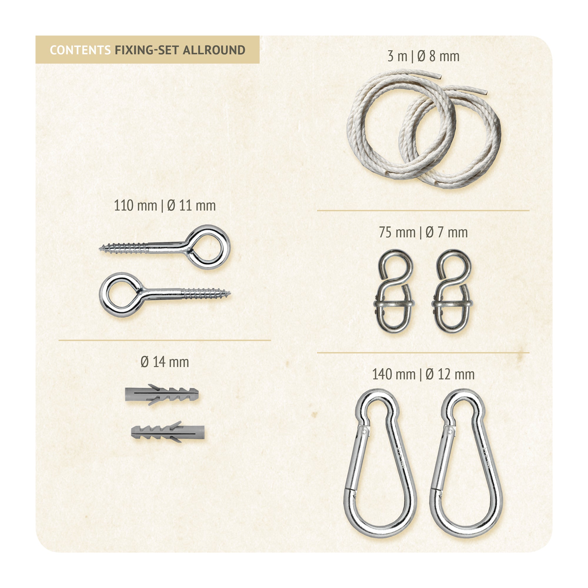 Set de fixation universel pour hamac - La Siesta Allround
