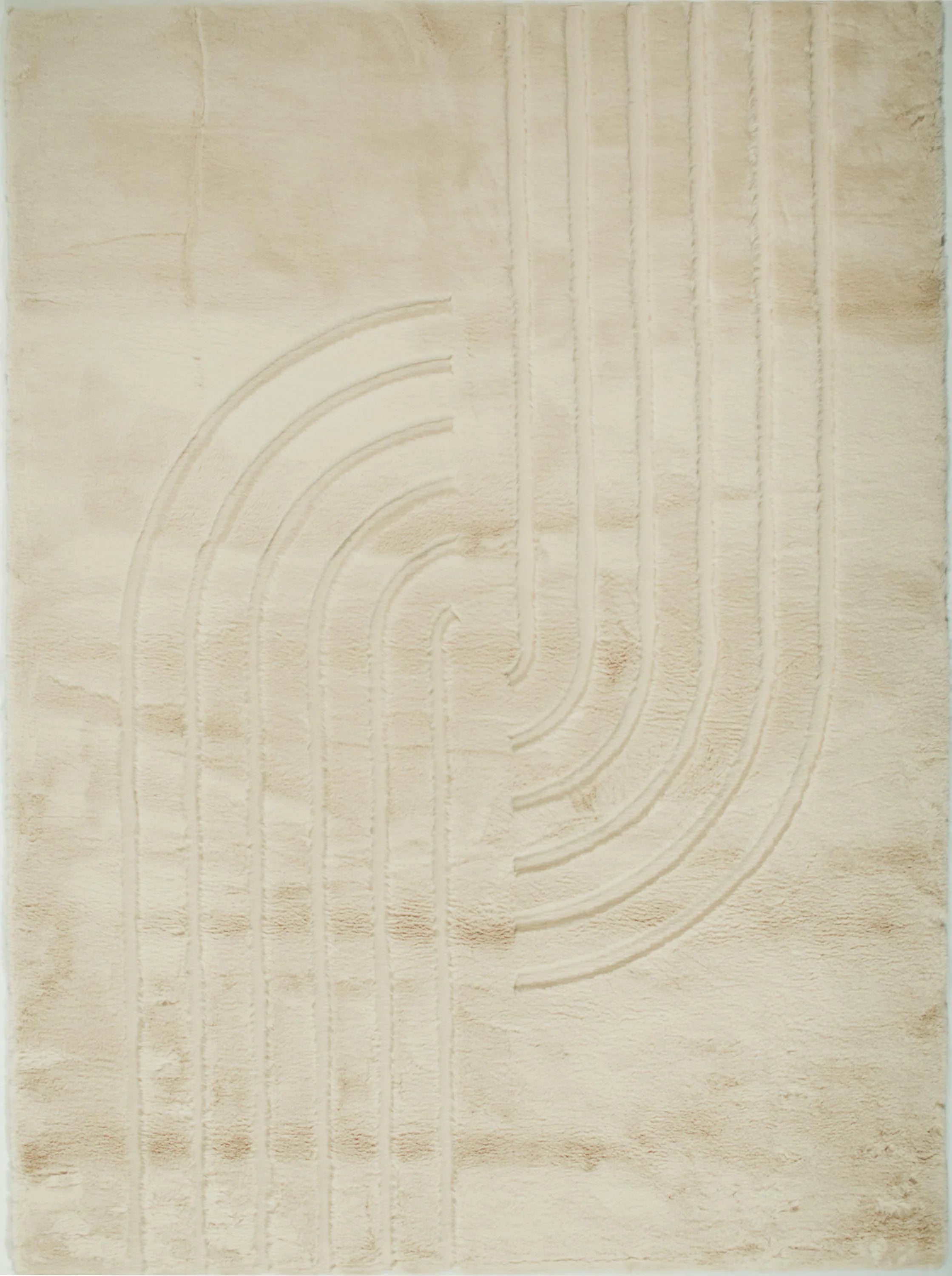 Tapis de salon uni doux beige - Nordik