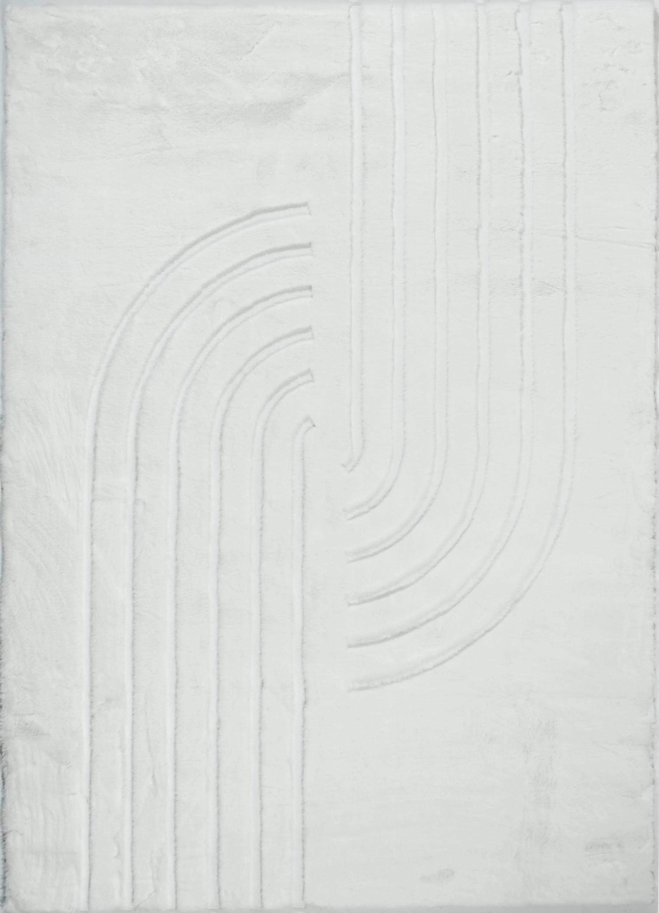 Tapis de salon uni doux blanc - Nordik