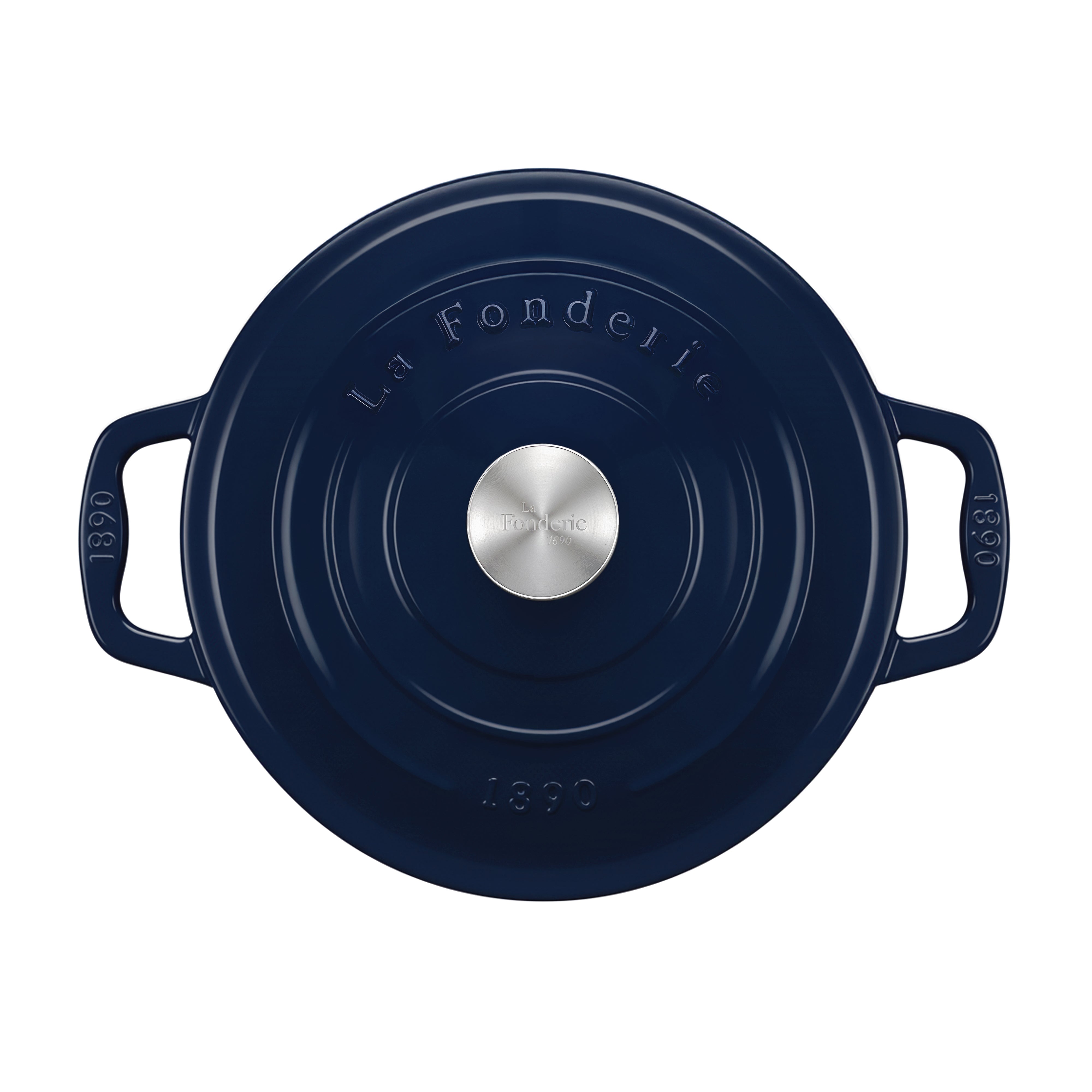 Cocotte en fonte ronde 22cm bleue