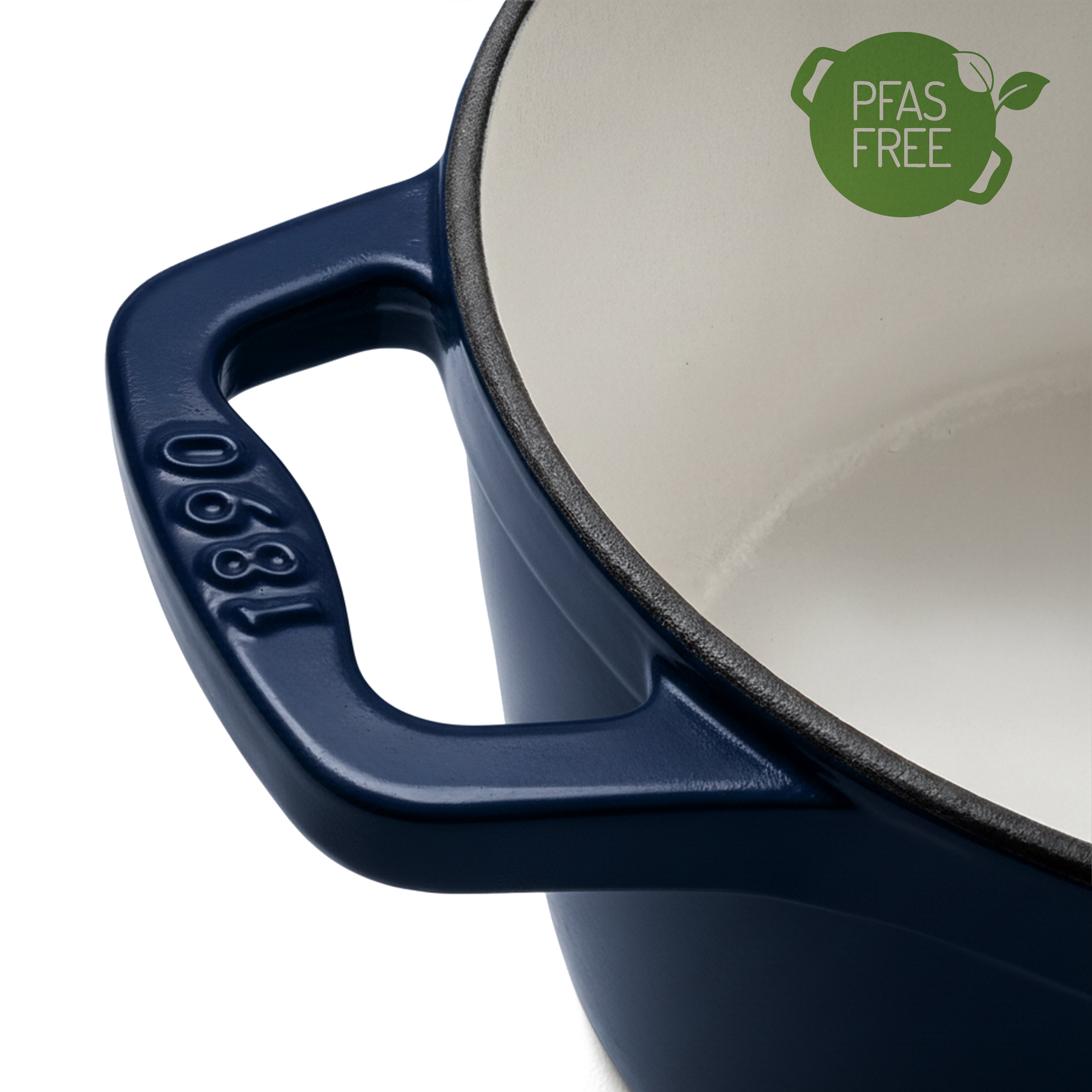 Cocotte en fonte ronde 25cm bleue