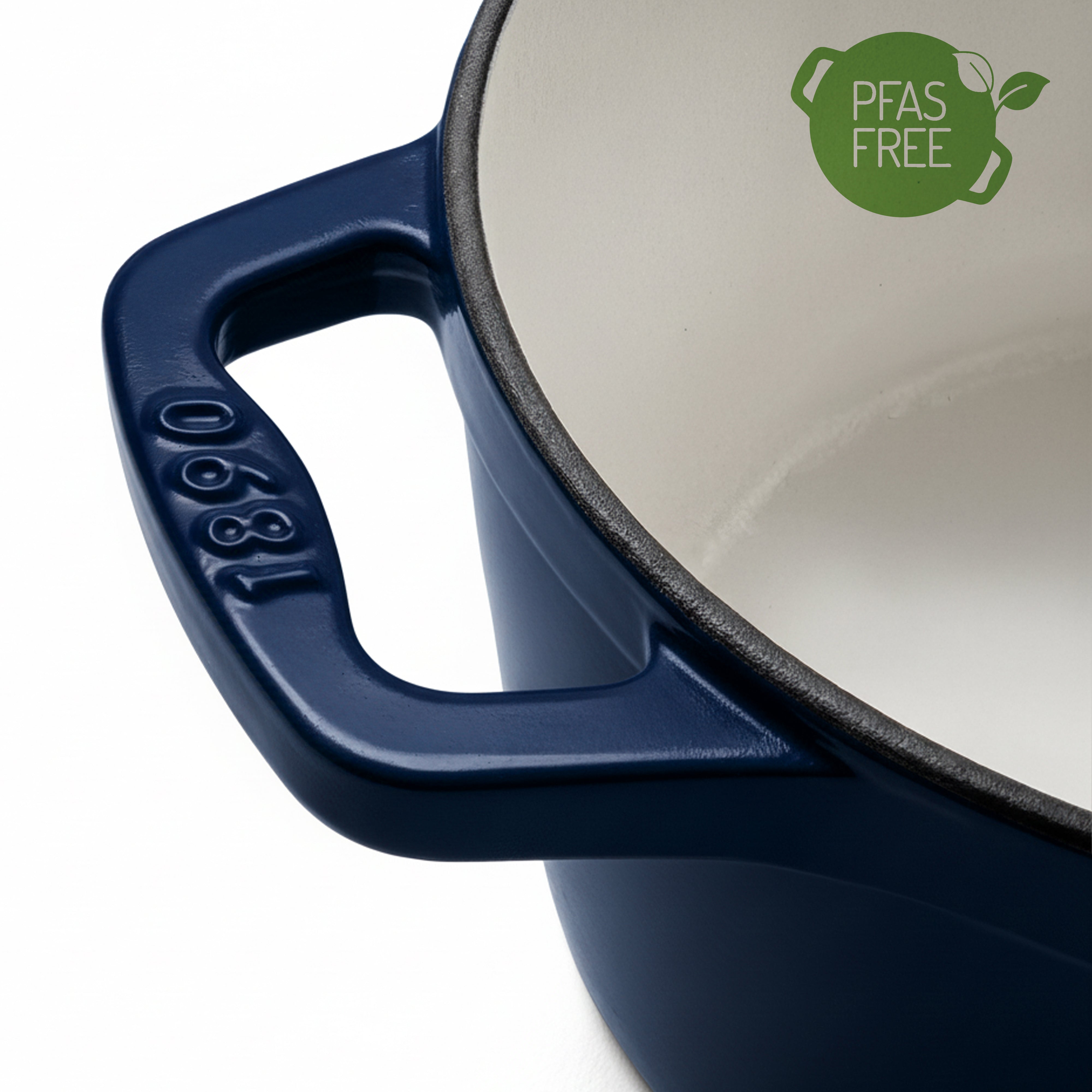Cocotte ovale en fonte  36cm bleue