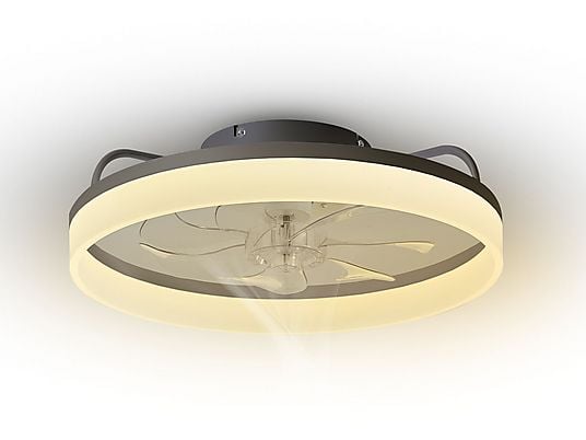 Ventilateur de plafond connecté avec éclairage LED intégré - noir
