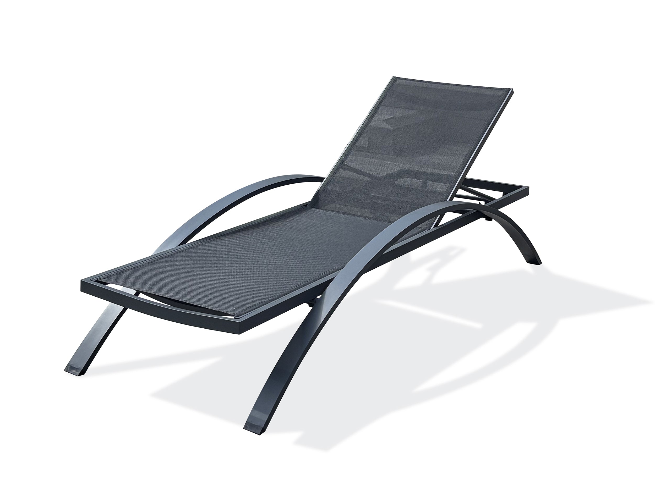 Bain de soleil BARCELONA  empilable en aluminium et textilène - GRIS ANTHRACITE