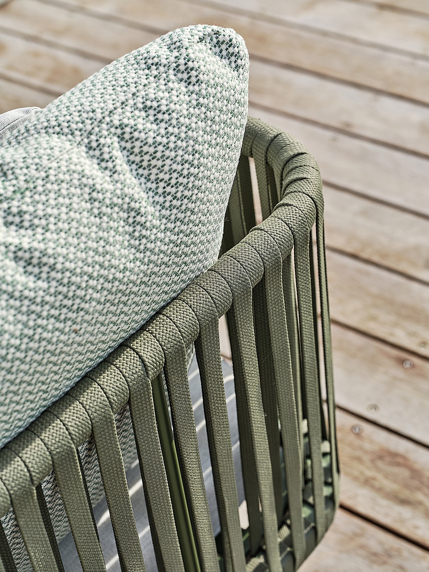 Canapé de jardin 3 place BARLIA en aluminium - Olive 184 cm