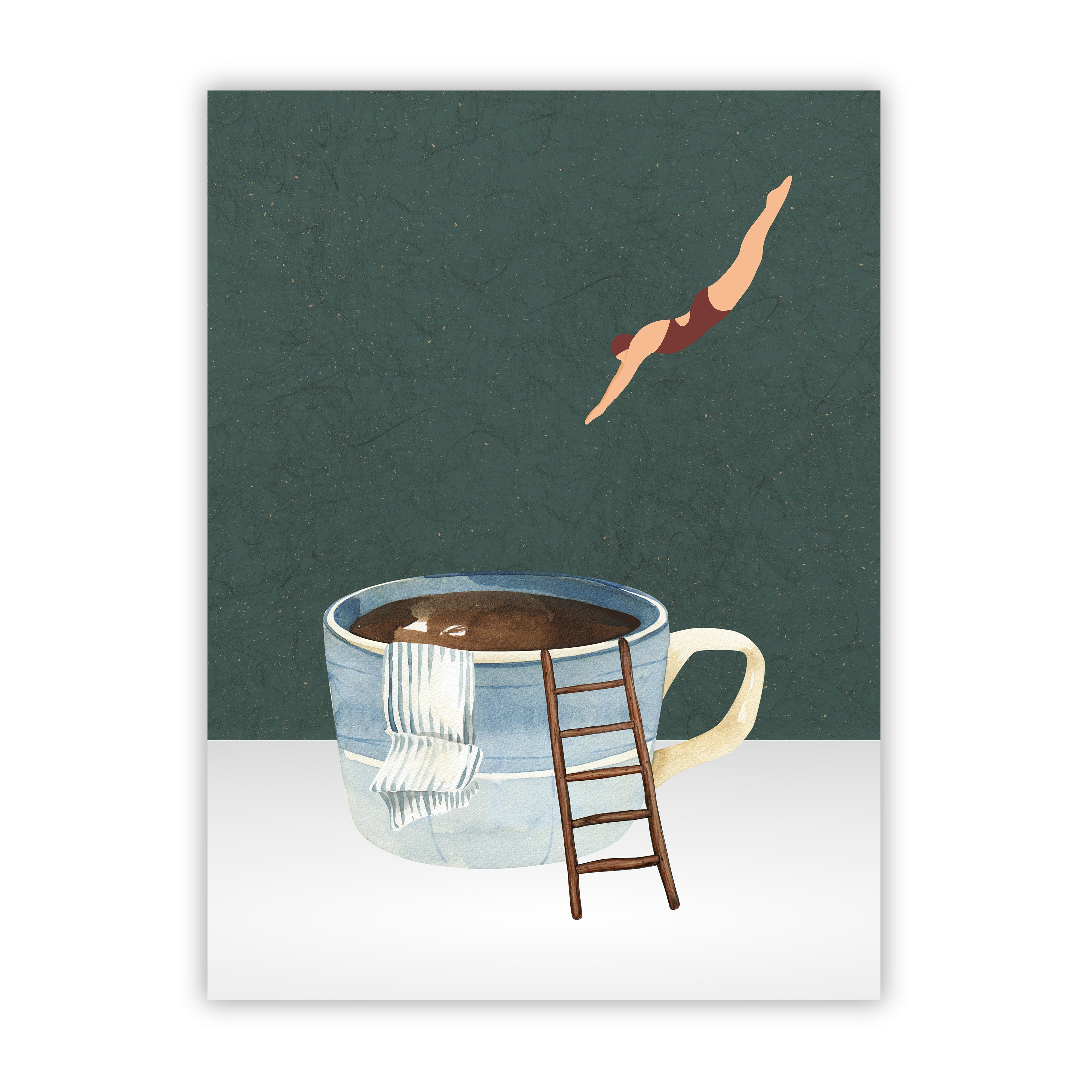 Affiche Sauter au café