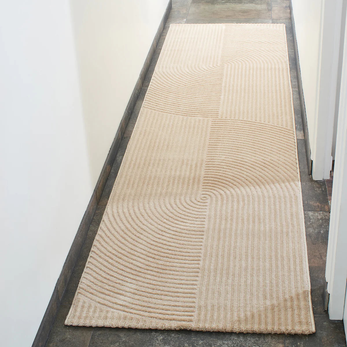 Tapis moderne beige à relief - Bianca