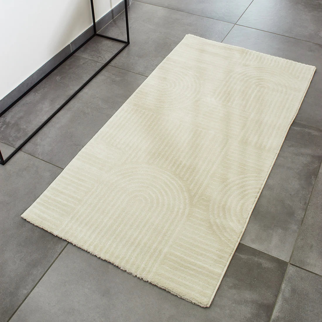 -Tapis intérieur poils en relief - crème