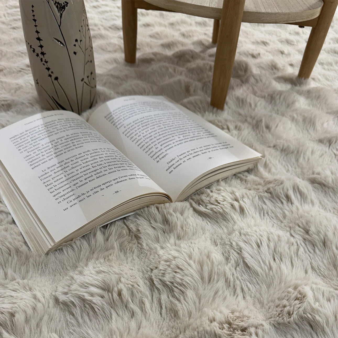 Tapis doux et moelleux beige - Bubble