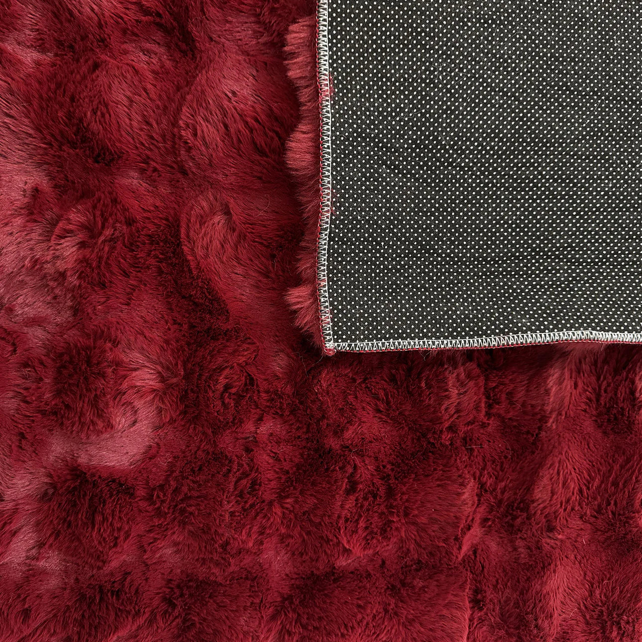 Tapis doux et moelleux rouge - Bubble