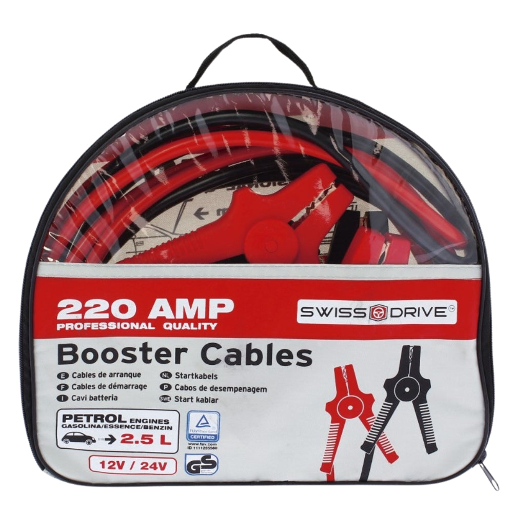 Câbles de Démarrage 220A 3Mètres– Pinces Renforcées, Section 18mm²