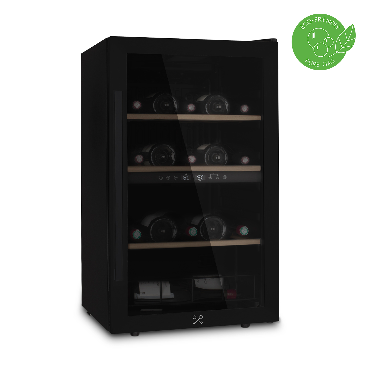 Cave à vin dual zone 32 bouteilles pose libre noire