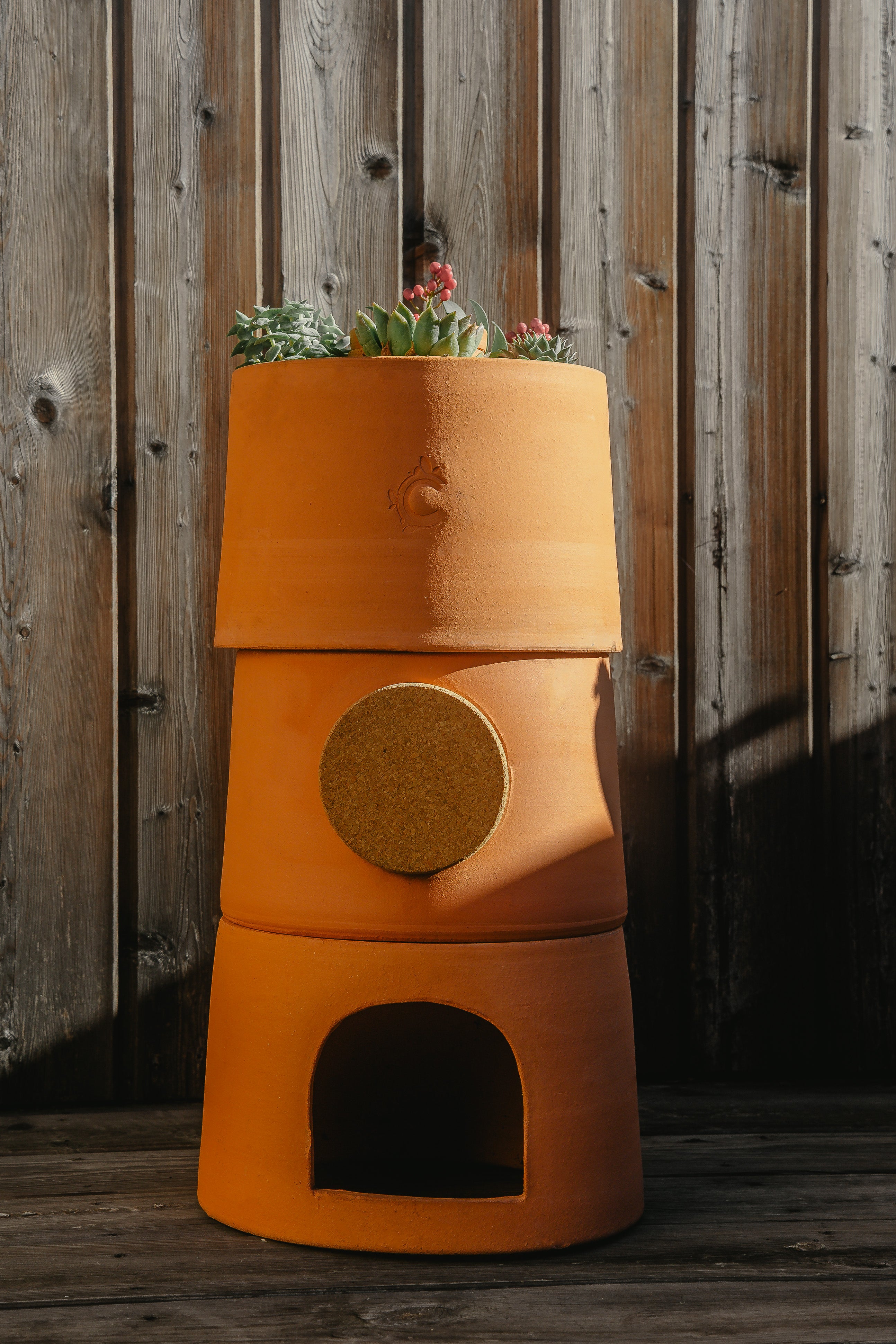 Pot de fleurs composteur