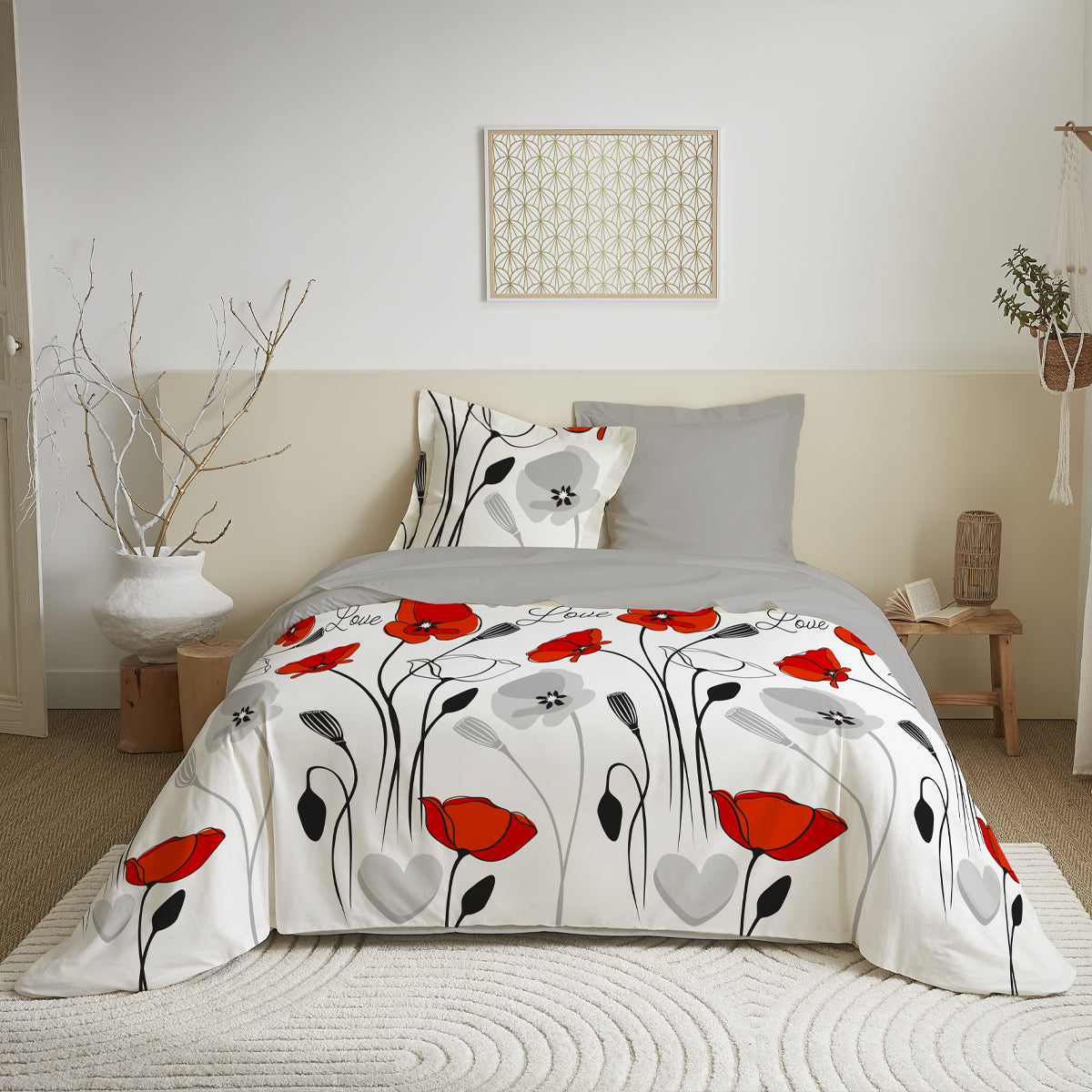 Parure de couette 3 Pièces réversible 260 x 240 cm 18 modèles au choix