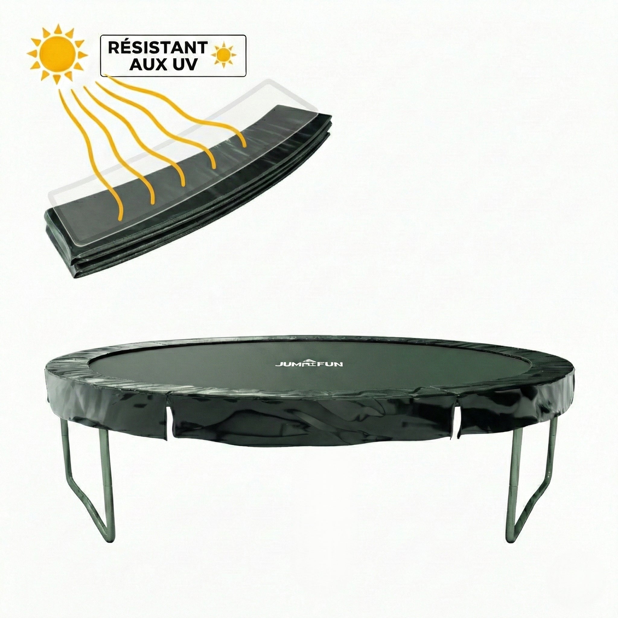 Coussin en Polyethylene pour Trampoline 8FT - 244cm - Noir