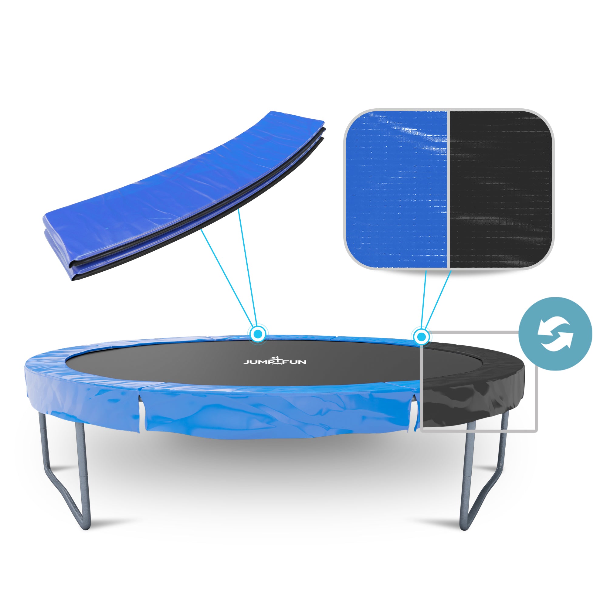 Coussin en Polyethylene pour Trampoline 8FT - 244cm - Bleu
