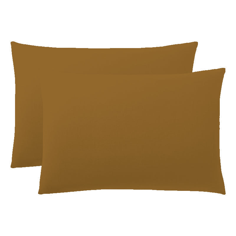 Lot de 2 Taies d'oreiller "Duo Protect" imperméable 100% Coton 57 fils/cm² 50 x 70 cm Caramel