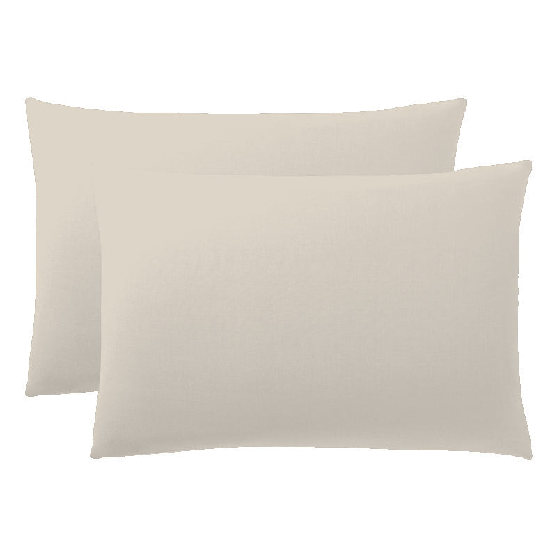 Lot de 2 Taies d'oreiller "Duo Protect" imperméable 100% Coton 57 fils/cm² 50 x 70 cm Sable