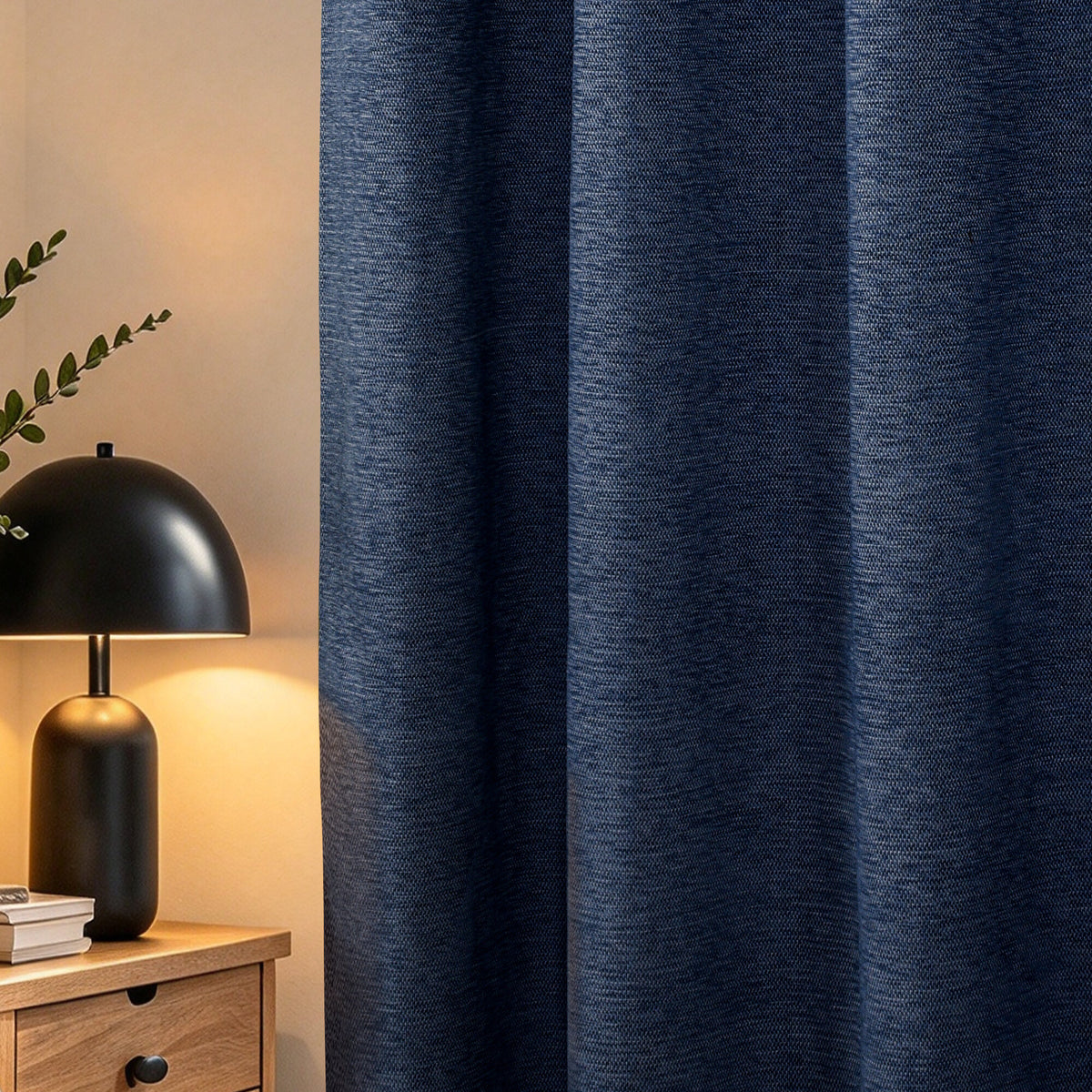 Rideau occultant phonique et thermique doublé polaire 140 x 240 cm "Arctica" 100% opaque Bleu Nuit BLEUNUIT