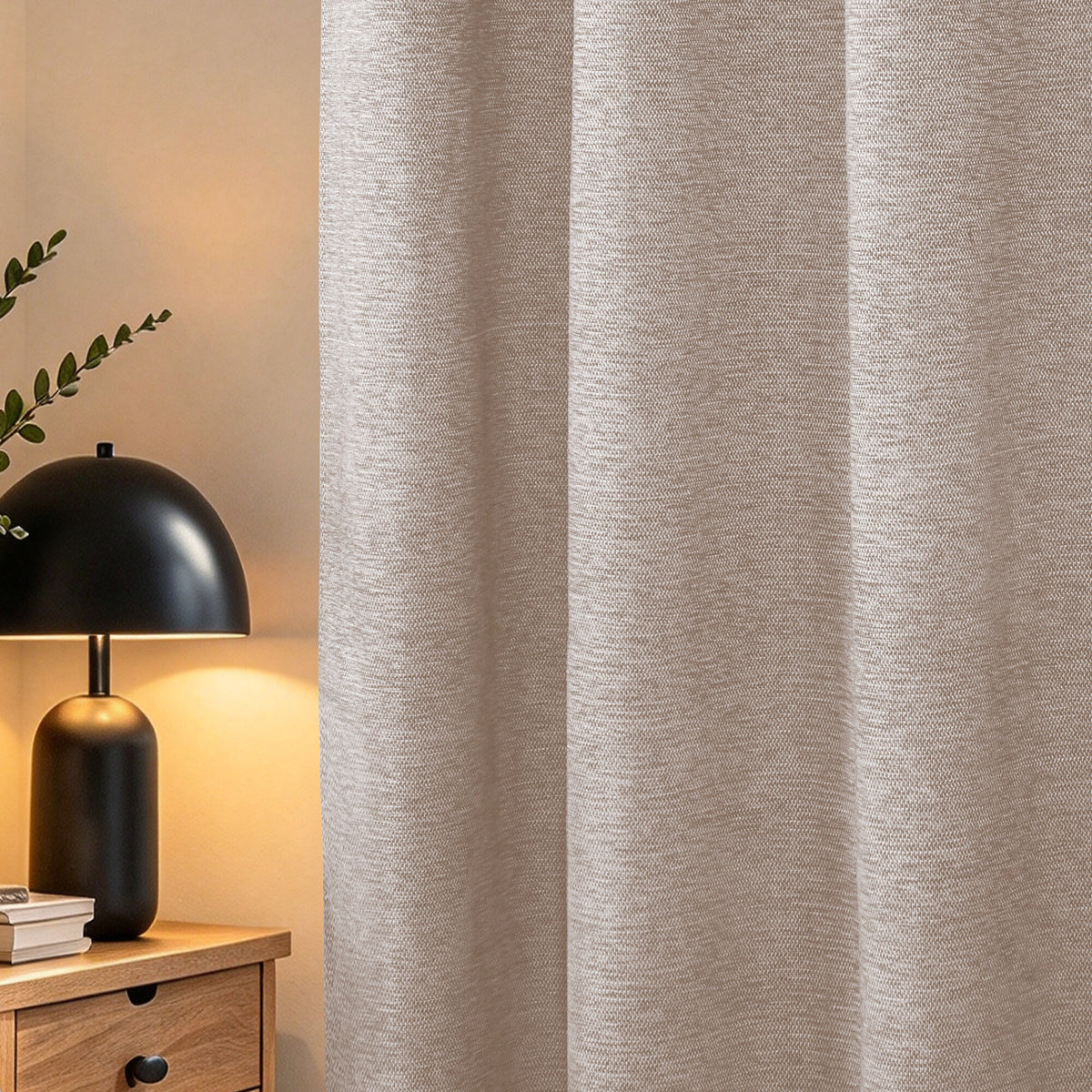 Rideau occultant phonique et thermique doublé polaire 140 x 240 cm "Arctica" 100% opaque Taupe