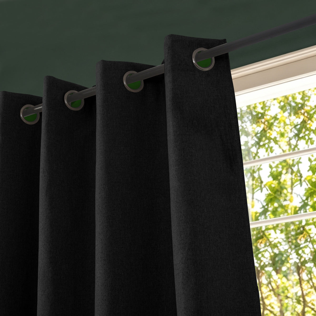 Rideau 100% occultant + 8 œillets 140 x 240 cm Polyester chambray "Cocooning" Truffe