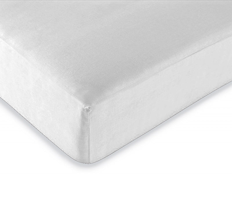 Drap housse "Duo Protect" imperméable 100% Coton 57 fils/cm² 140 x 190 cm Neige