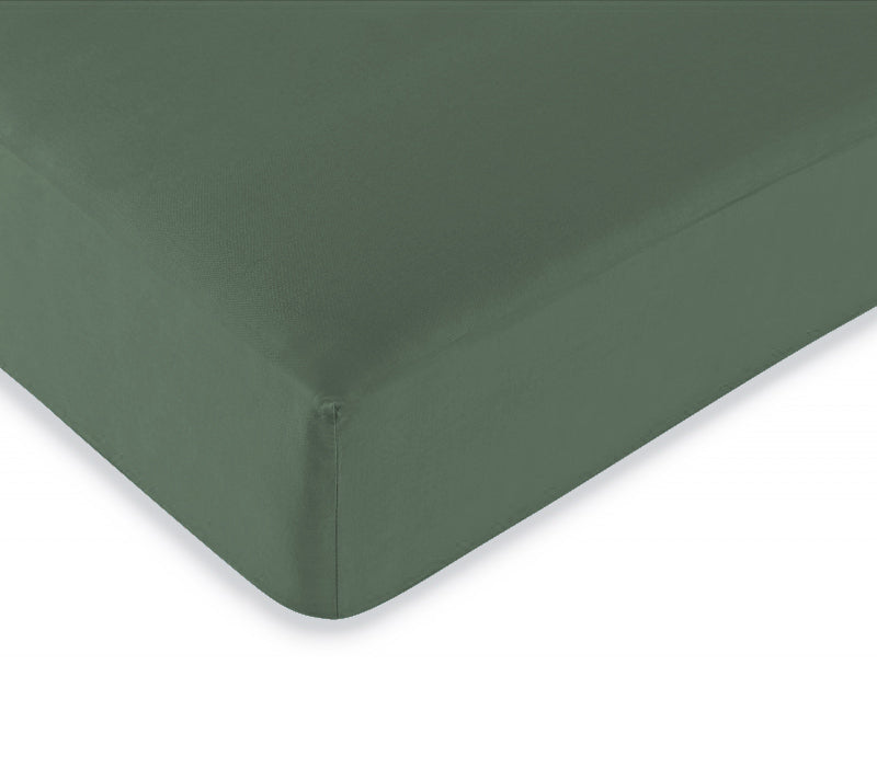 Drap housse "Duo Protect" imperméable 100% Coton 57 fils/cm² 90 x 190 cm Romarin